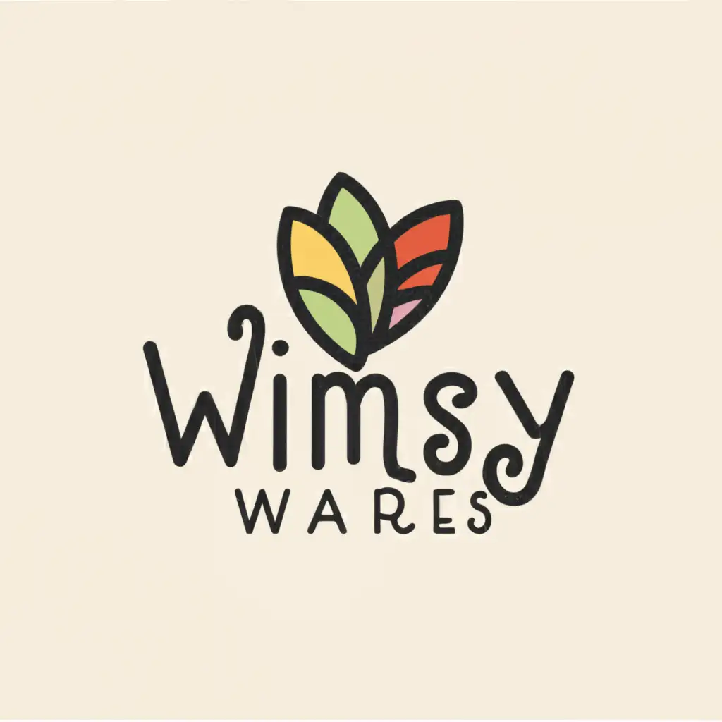LOGO-Design-For-Wimsy-Wares-Whimsical-Leaf-Emblem-on-Clear-Background