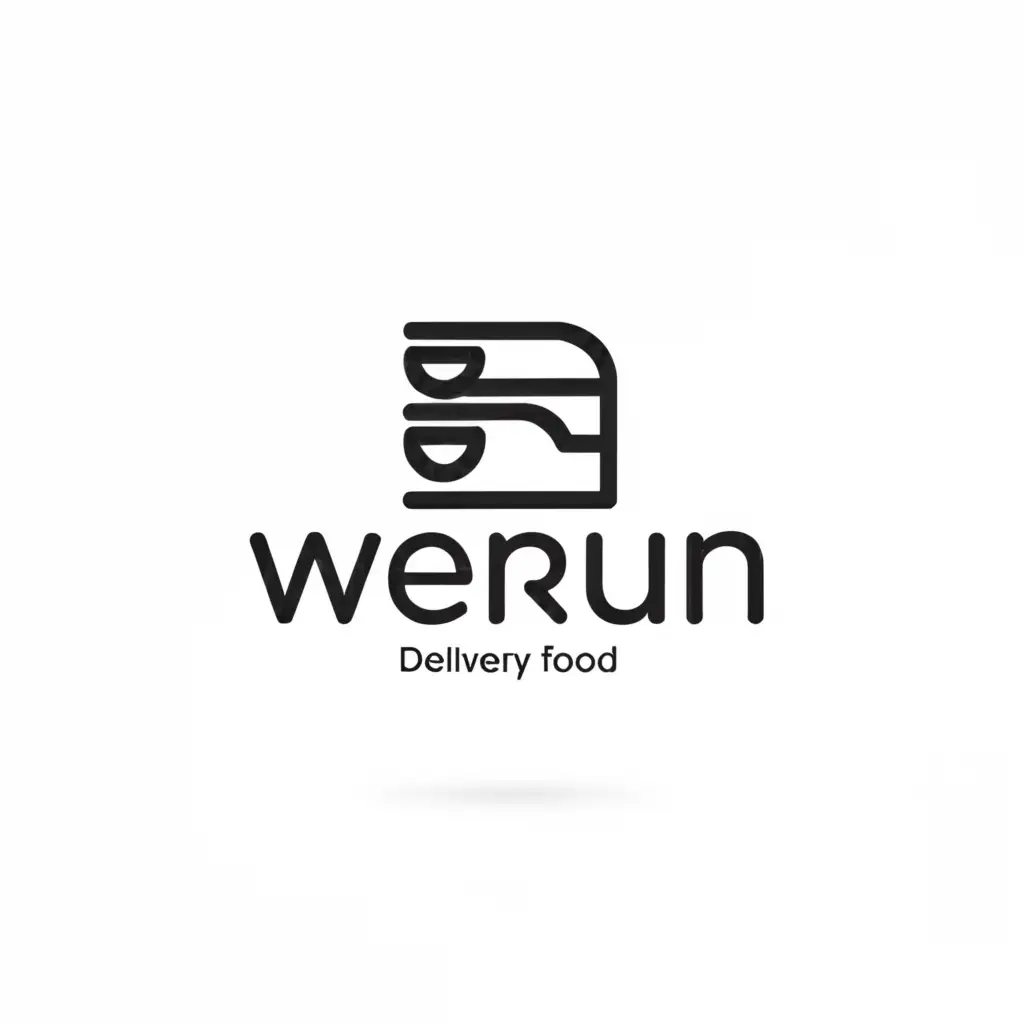 a logo design,with the text "WeRun", main symbol:delivery food service,Minimalistic,clear background