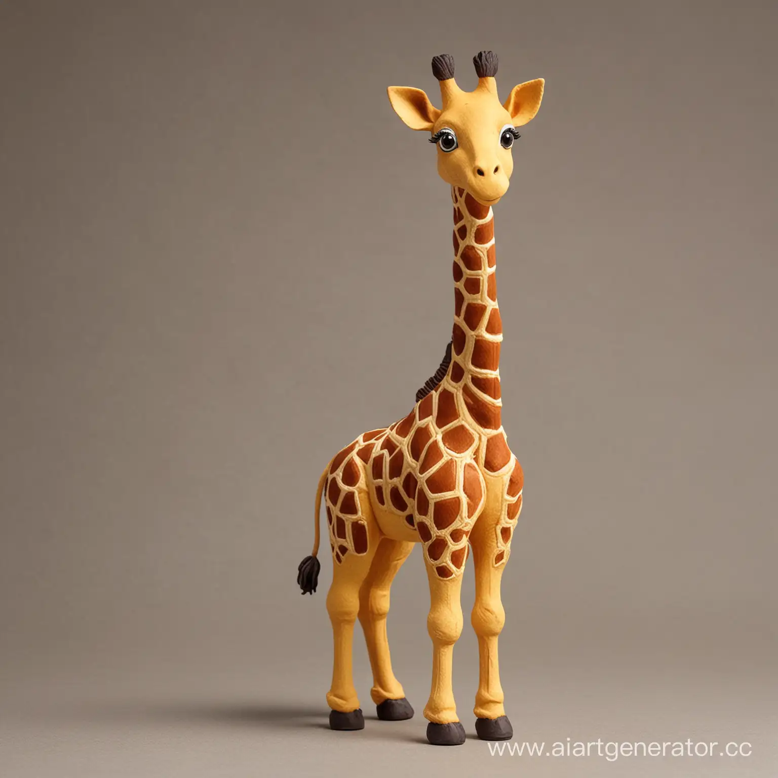 Air-Clay-Giraffe-Sculpture-Realistic-Animal-Artwork