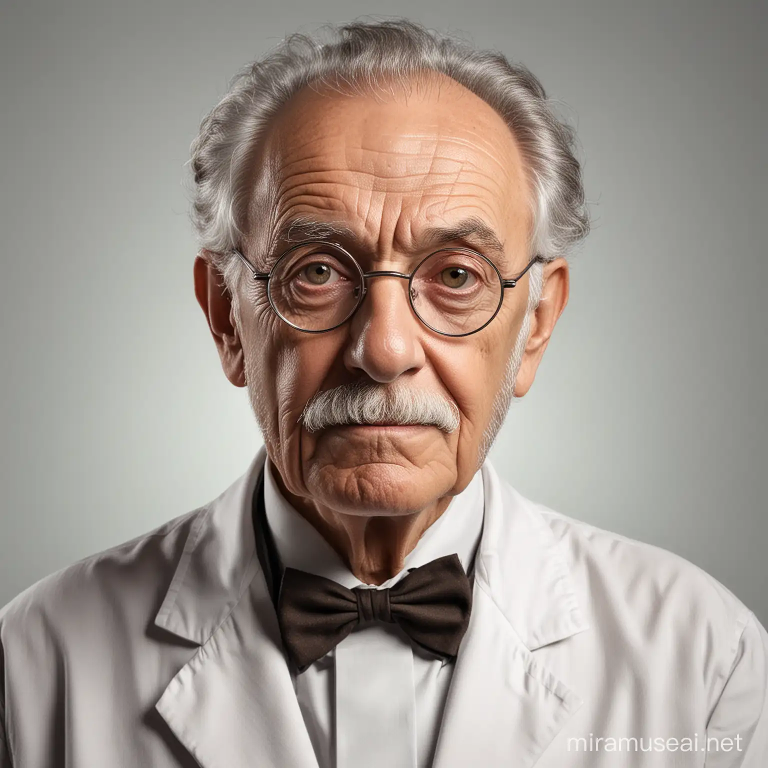 Portrait of Respected Scientist Gazing Intently