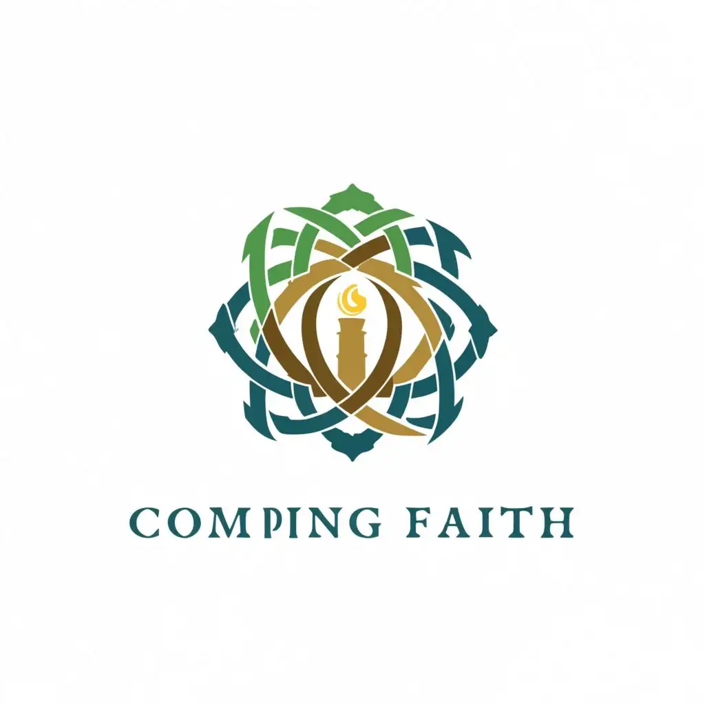 logo, symbolize light, faith, and knowledge. A simple yet elegant design could feature a glowing light or a shining beacon, possibly intertwined with Islamic calligraphy or motifs. The color scheme could include calming and spiritual colors like blues, greens, or golds., with the text "Light of Faith", typography, be used in Religious industry