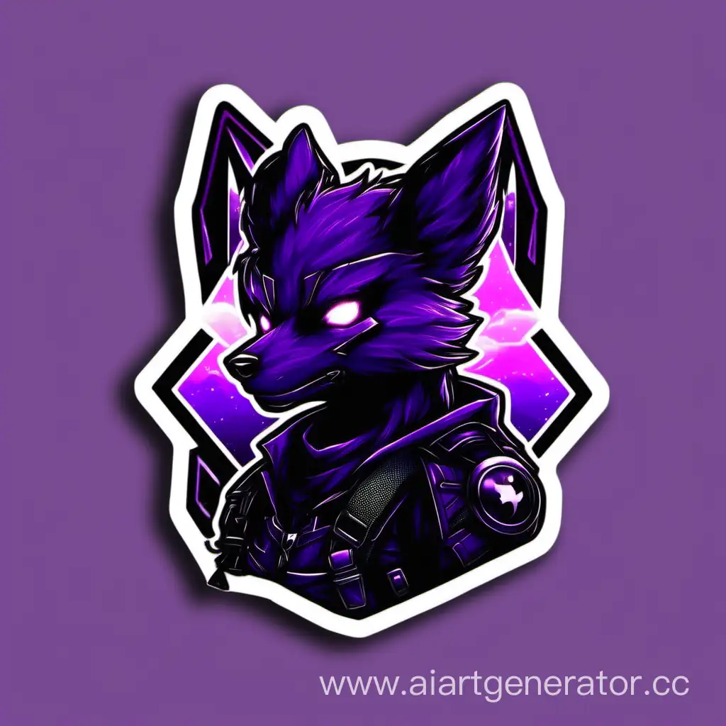 Gaming-Enthusiast-SkyFox-BlackFox-Sticker-with-Purple-Sky-Background