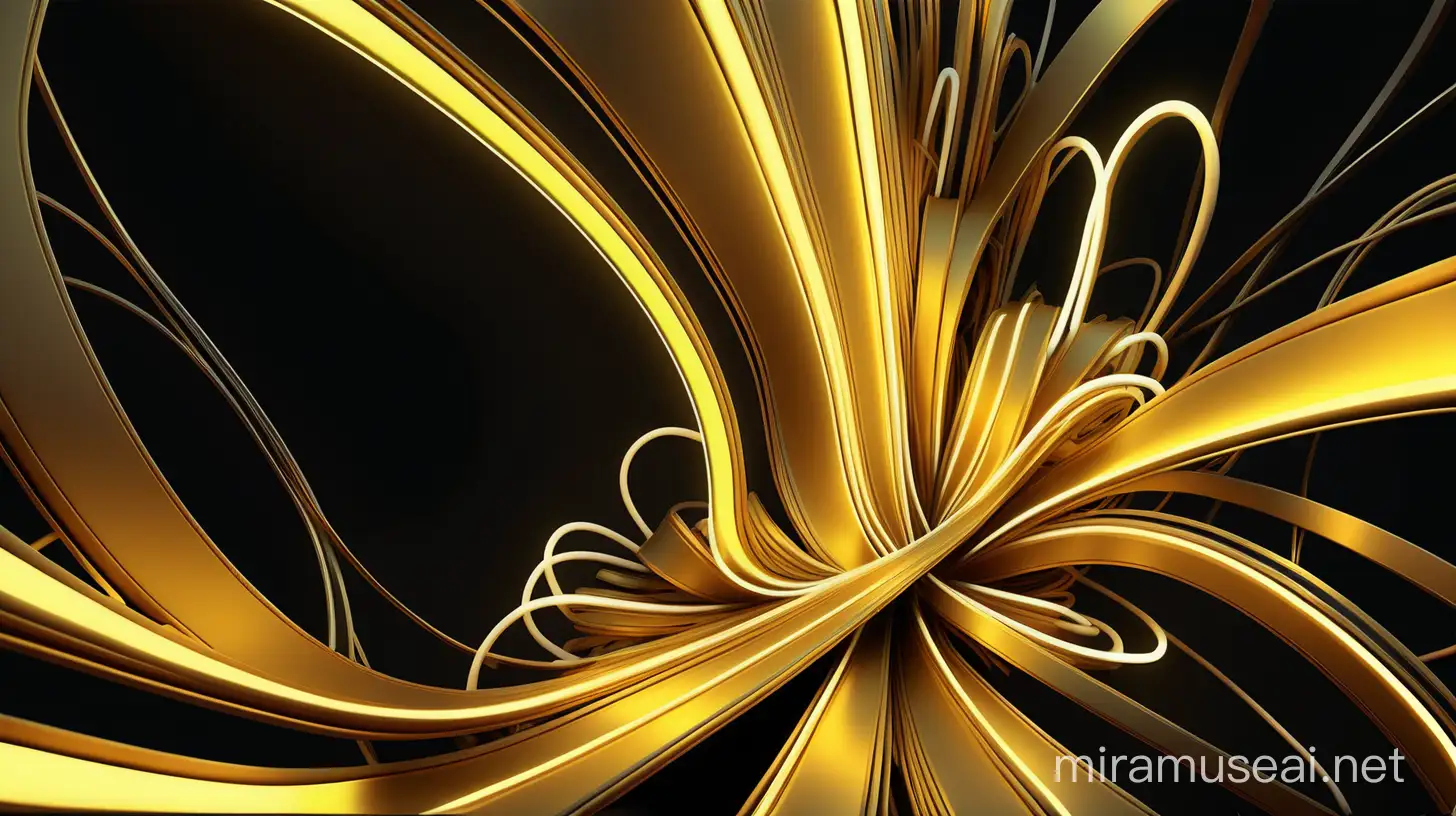 Golden neon abstract 4k art