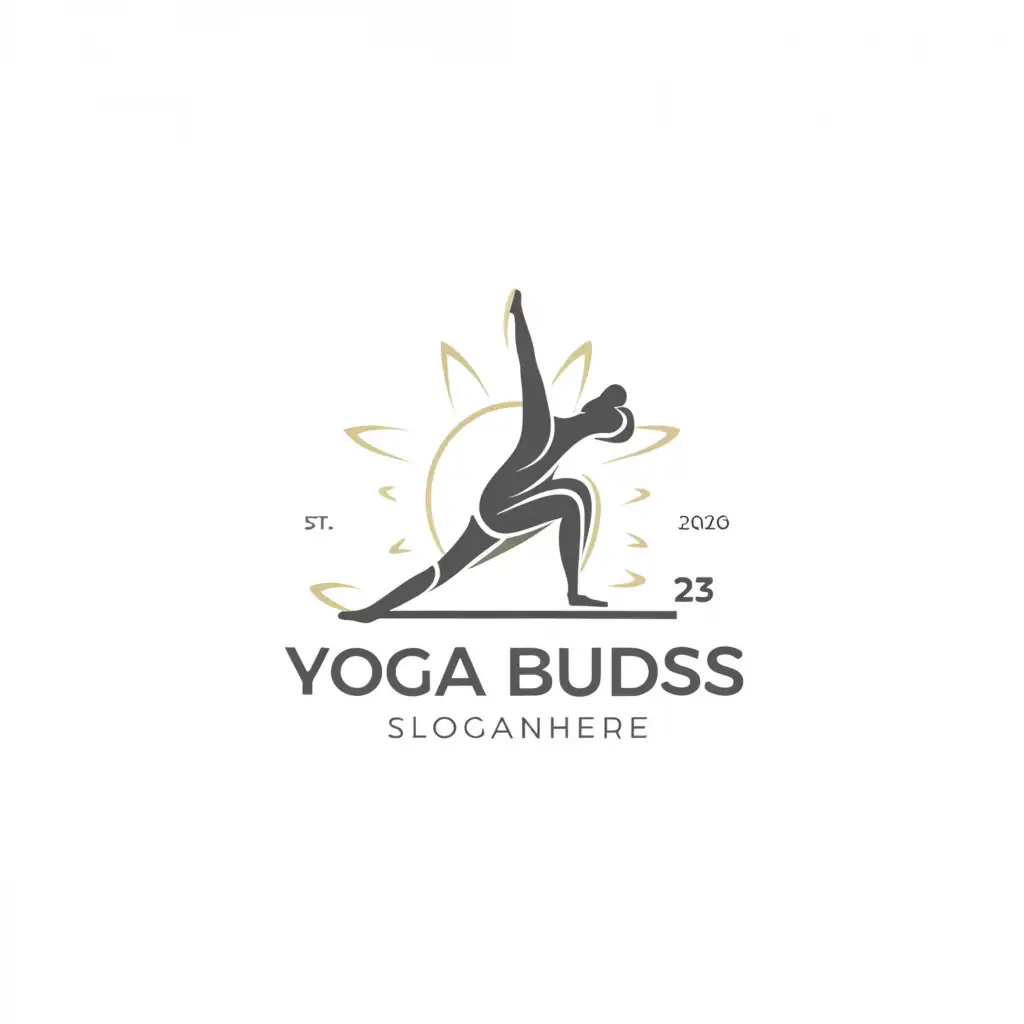 a logo design,with the text "Yoga Buds", main symbol:yoga person,Moderate,be used in Sports Fitness industry,clear background