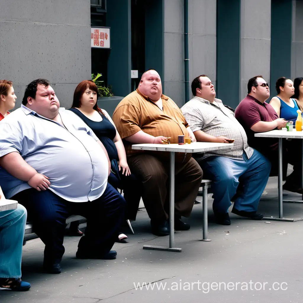 Все сидят обедают а толстяк изгой сидит один