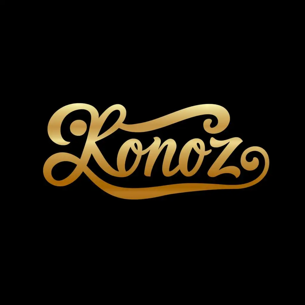 logo, golden logo, with the text "konoz-shop", typography