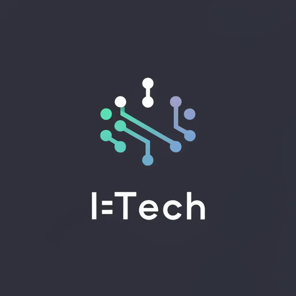 a logo design,with the text "I-Tech", main symbol:processsor, blockchain,Minimalistic,be used in Technology industry,clear background
