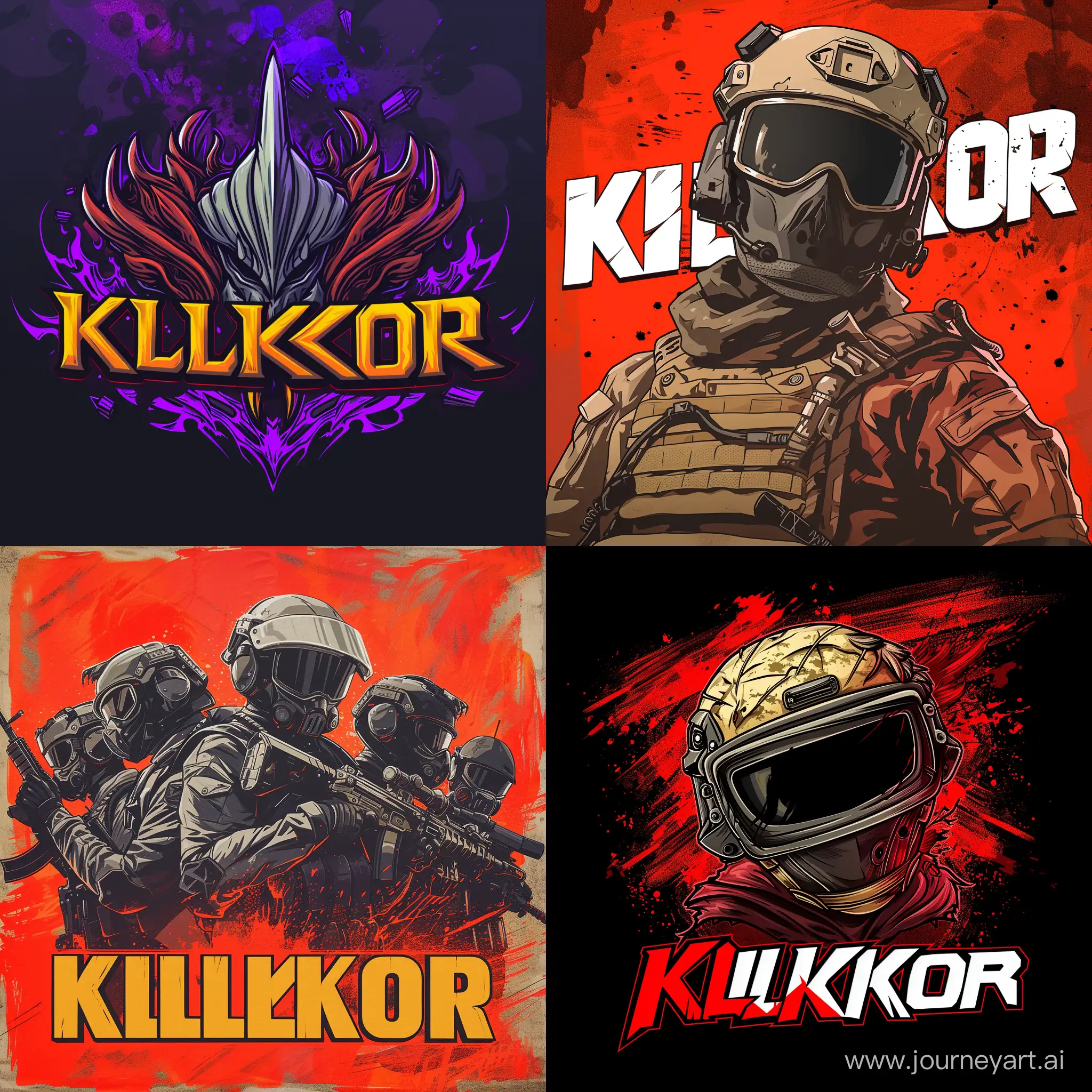 Нарисуй постер для игрового канала с надписью Killkor