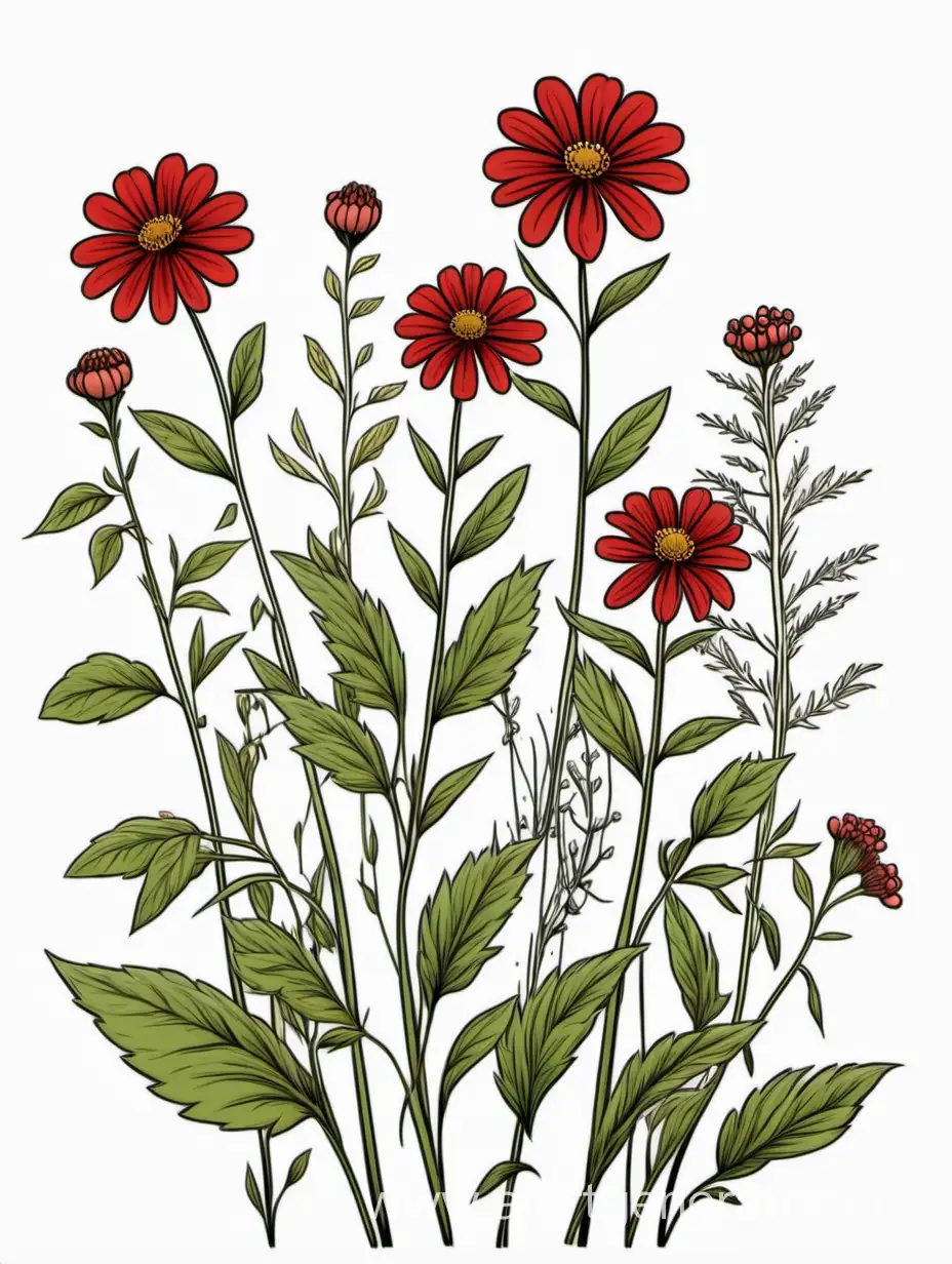 Elegant-Red-Wildflower-Cluster-Illustration-Minimalist-Botanical-Line-Art-in-4K