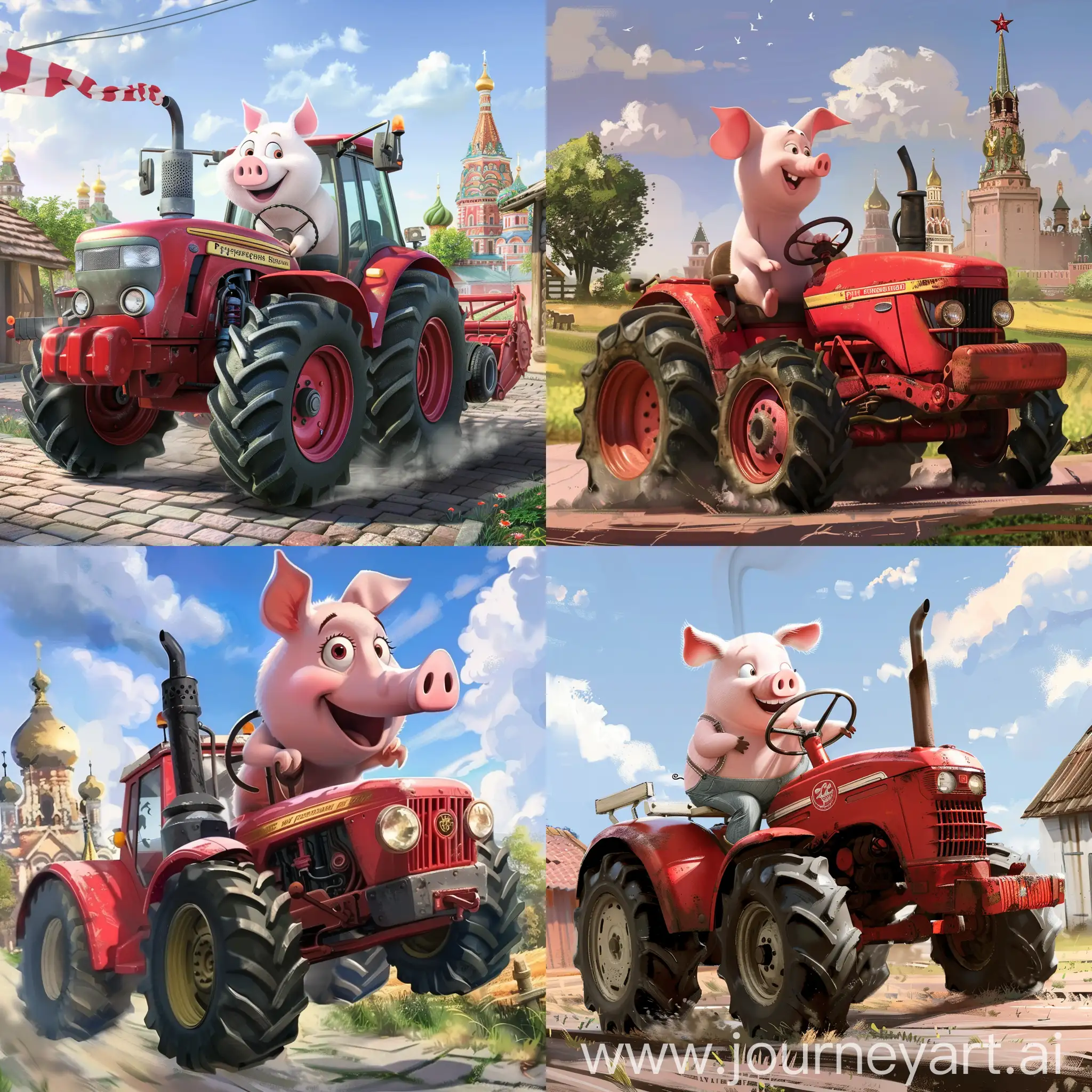 Russian-Piglet-Pyotrs-Red-Tractor-Escape
