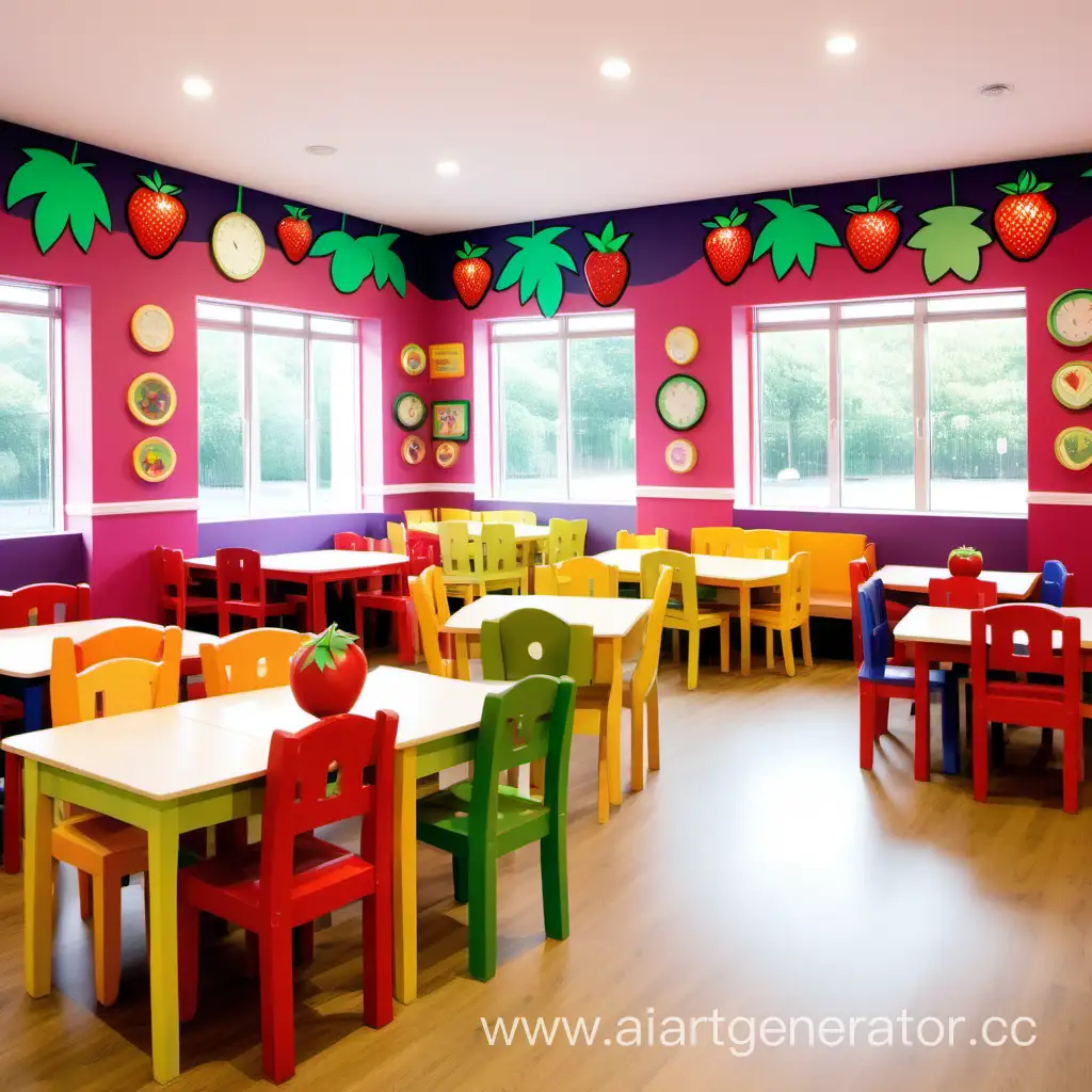 детское кафе под название фруктовая сказка  в ягодно- фруктовой тематике для детей от 7 до 14 лет