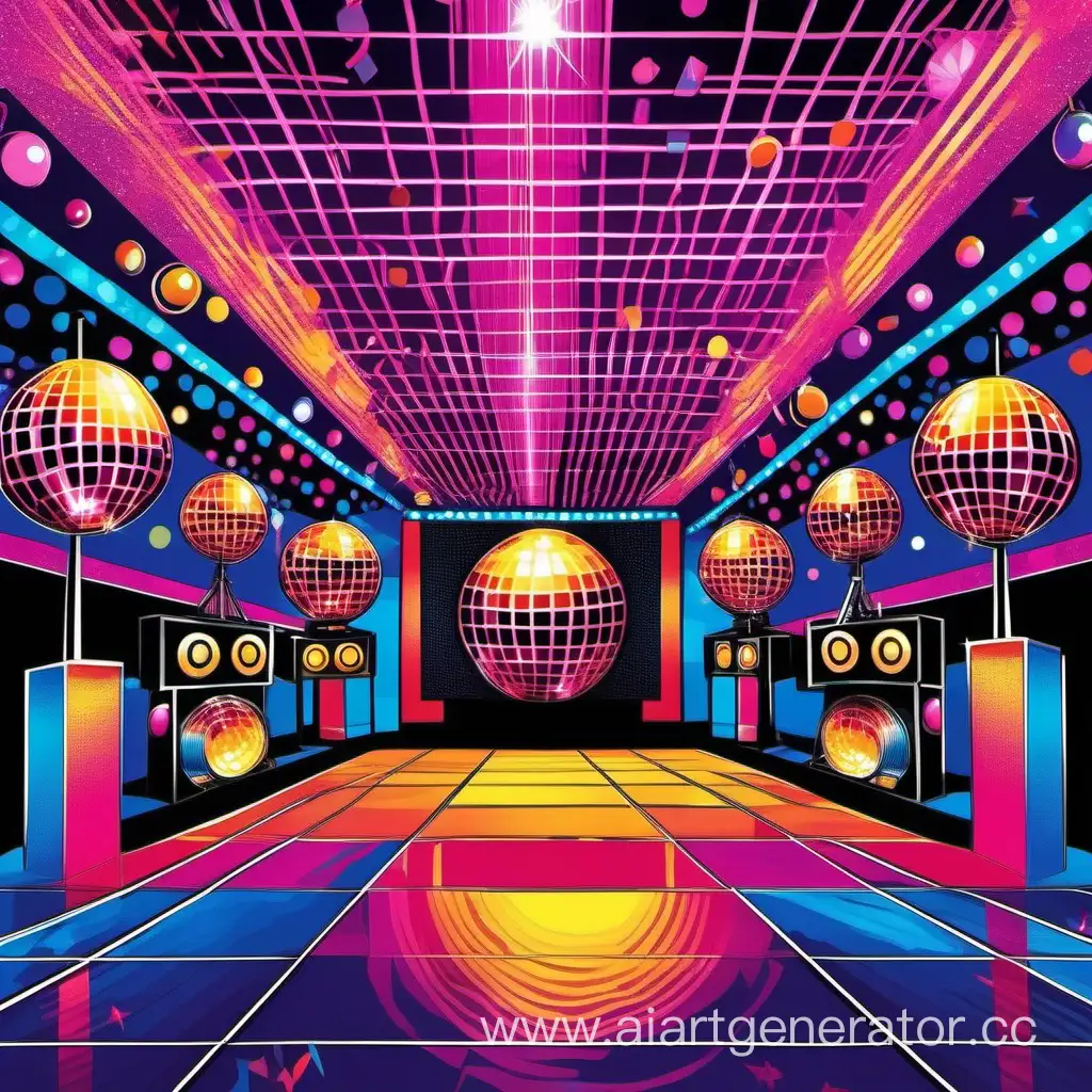 Retro-Disco-Fever-Fashion-Print-Illustration-Groovy-Nights-in-Glittering-Colors