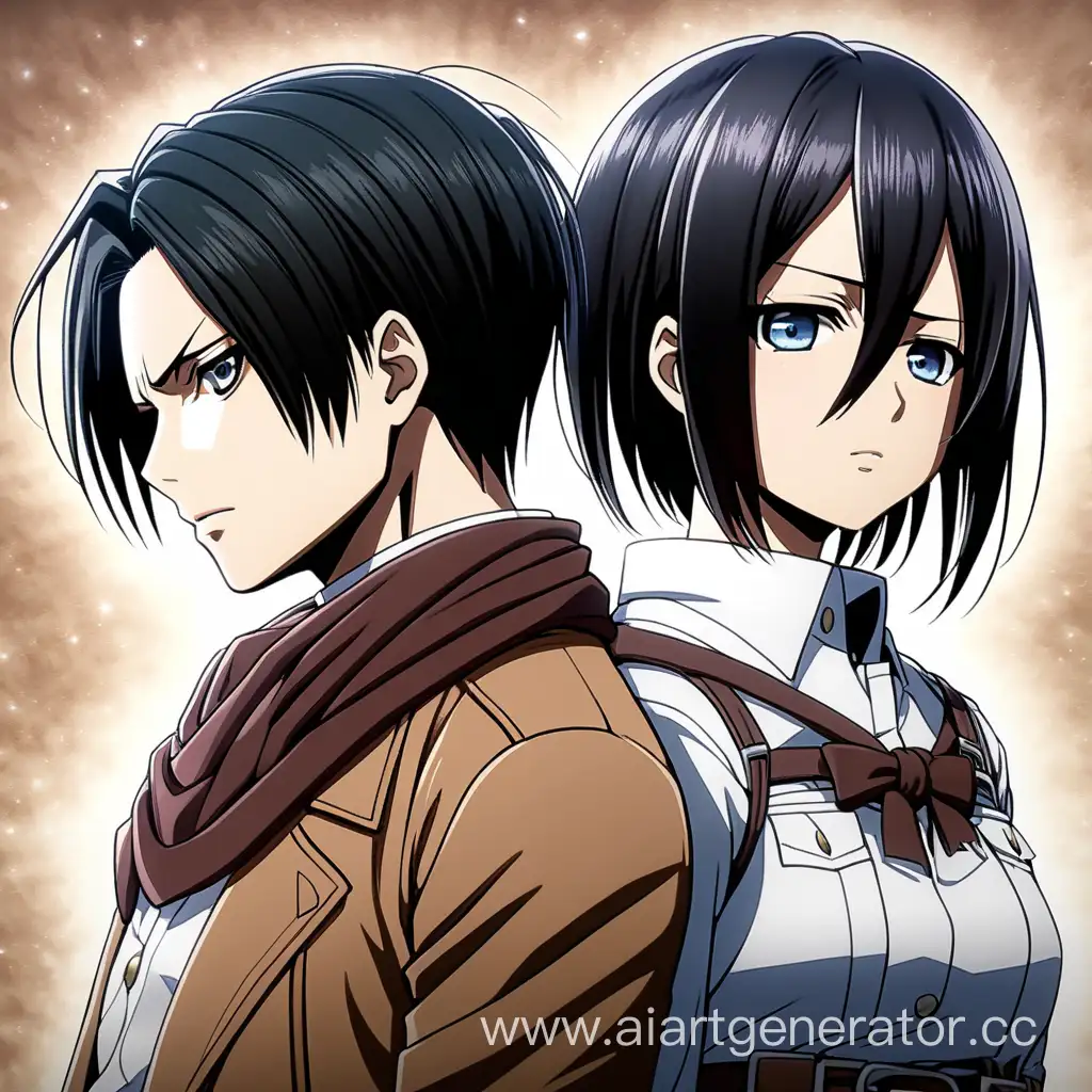 Levi-and-Mikasa-Ackerman-in-Intense-Battle-Formation