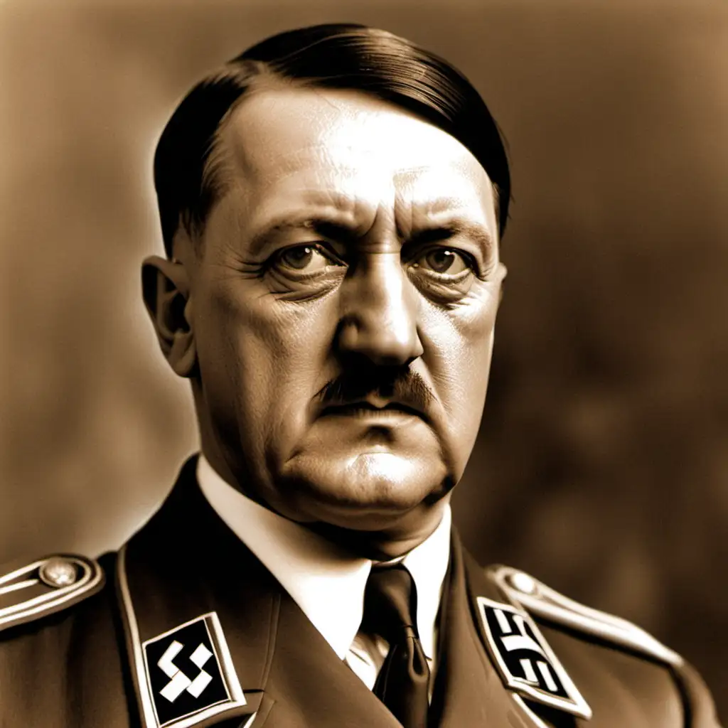 Historical Figure Adolf Hitler Portrayed in Monochrome Profile