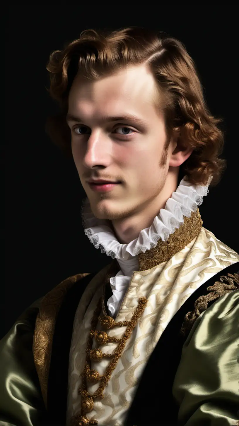 Young Elizabethan Nobleman Henry Wriothesley in Confident Pose