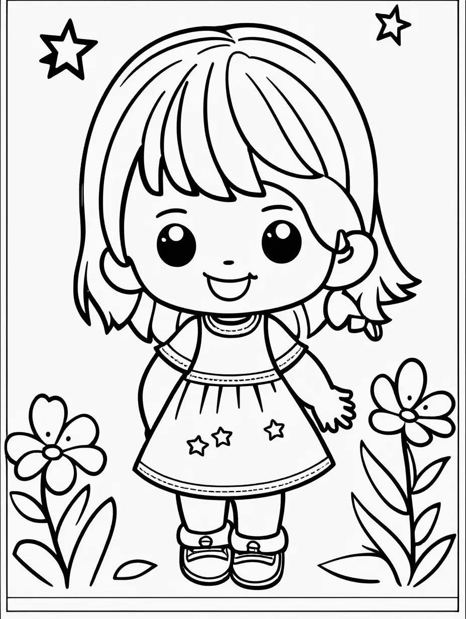 Cute Toddler Coloring Page with Simple Outlines