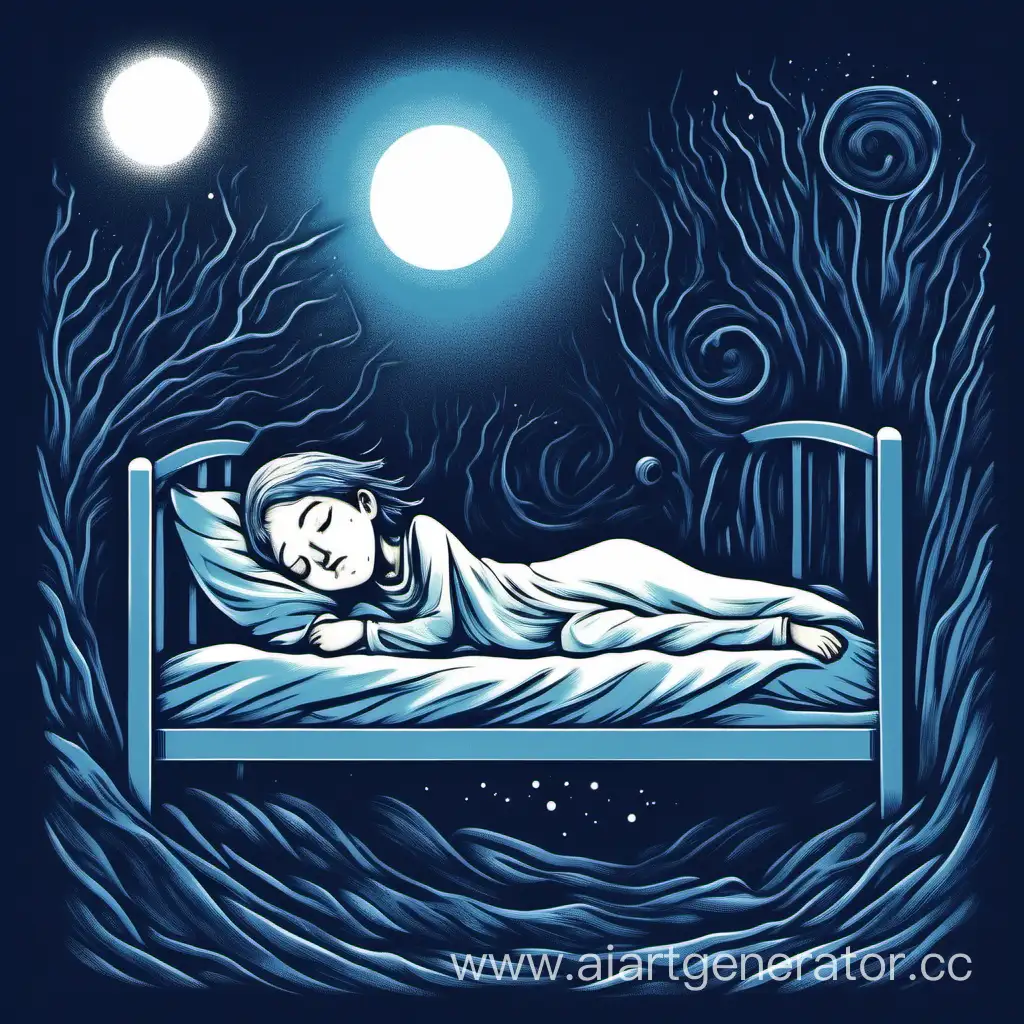 sleepy paralysis, in dark-blue color