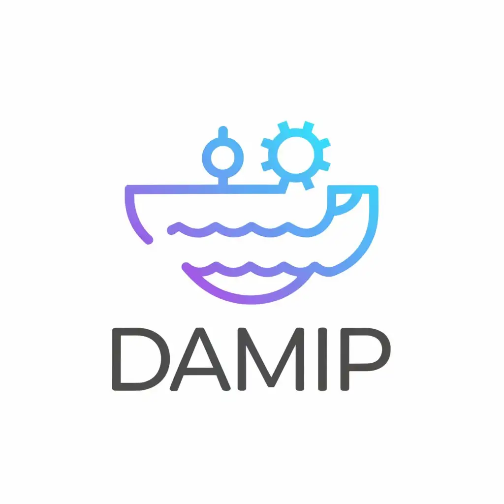 a logo design,with the text "damp", main symbol:docker php xampp mariadb apache,Minimaliste,be used in Technologie industry,clear background