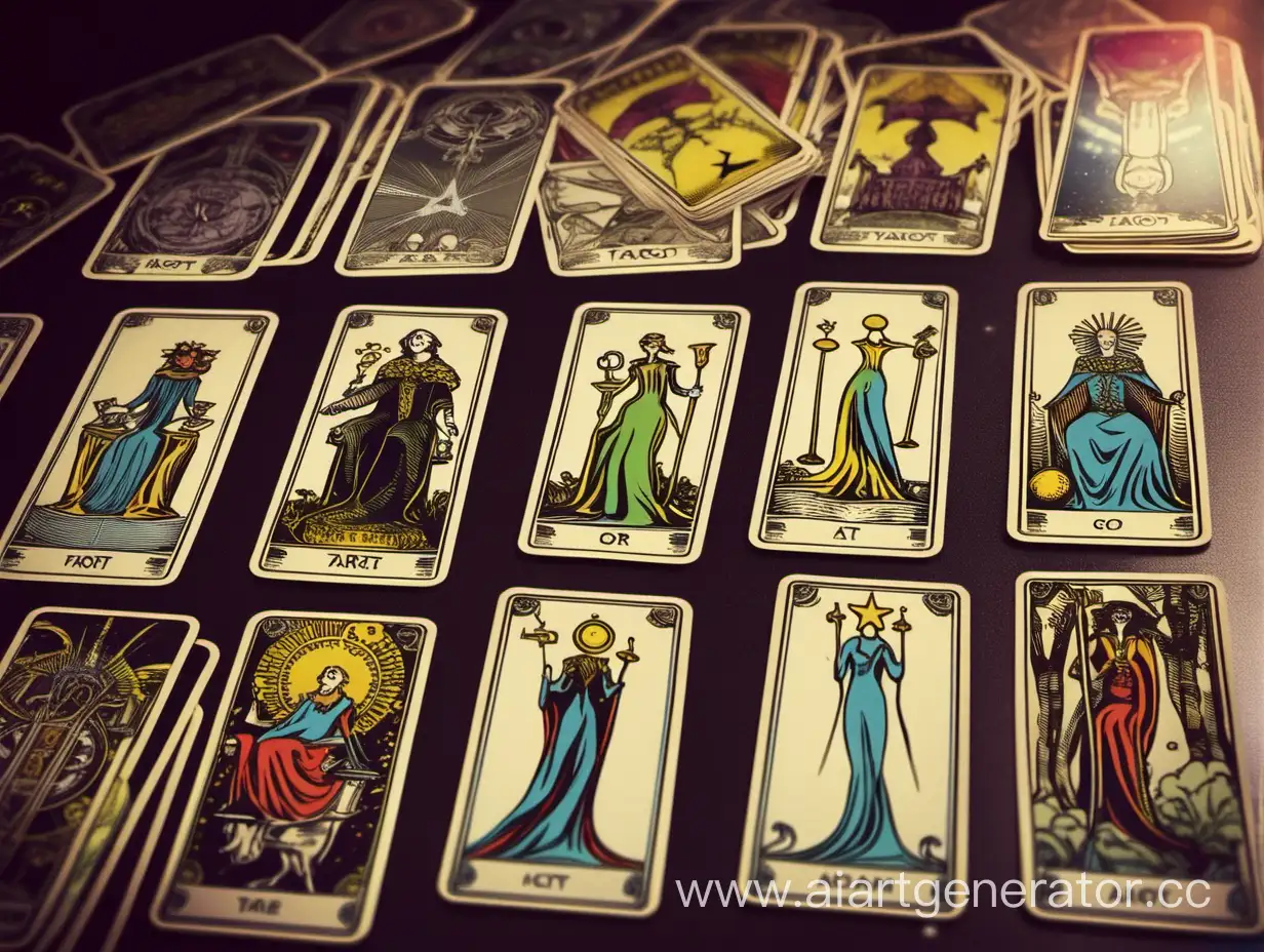 Mystical-Tarot-Card-Reading-with-Ethereal-Symbols-and-Fortune-Telling