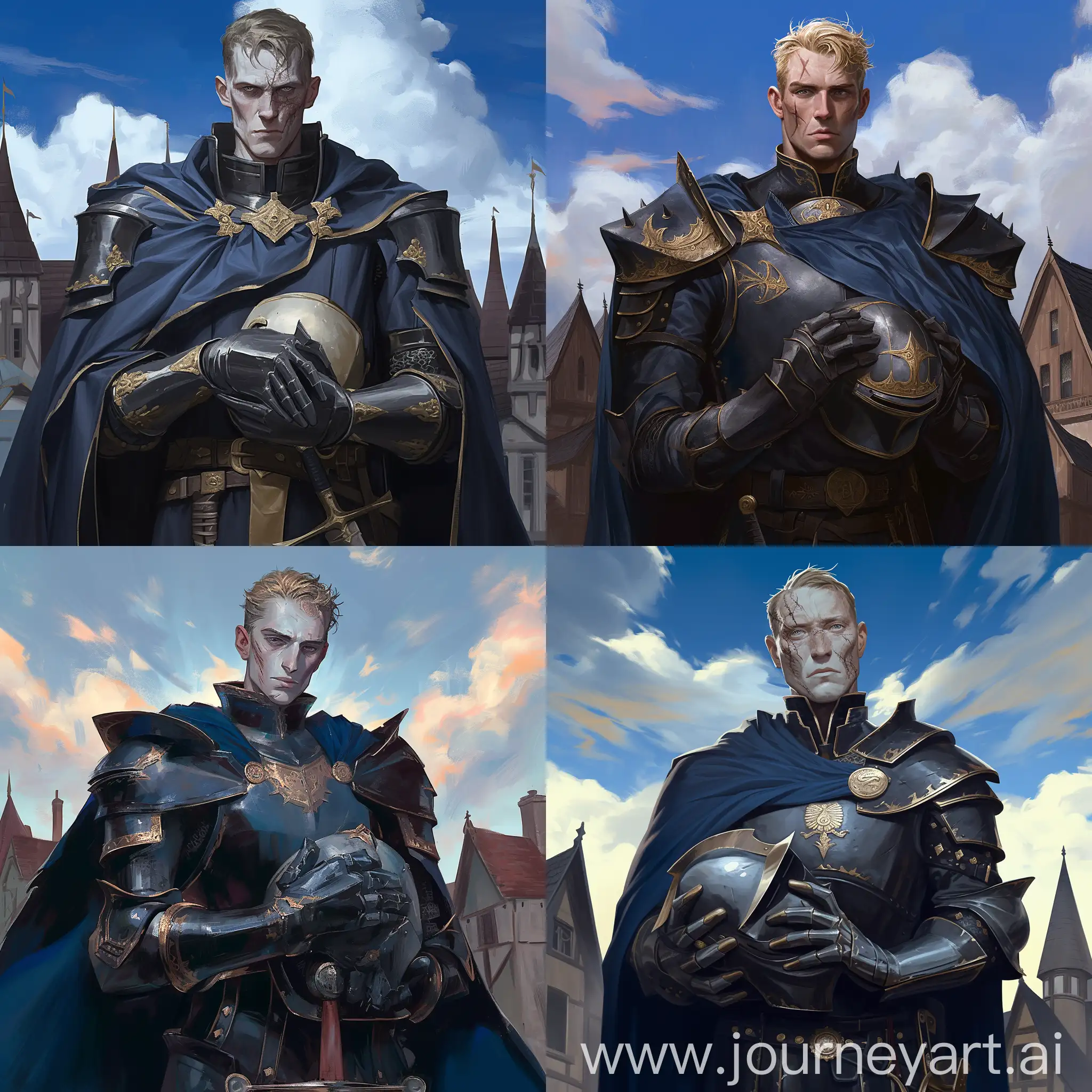 Handsome-Male-Paladin-in-Knights-Armor-with-Dark-Blue-Cloak-and-Gold-Trim