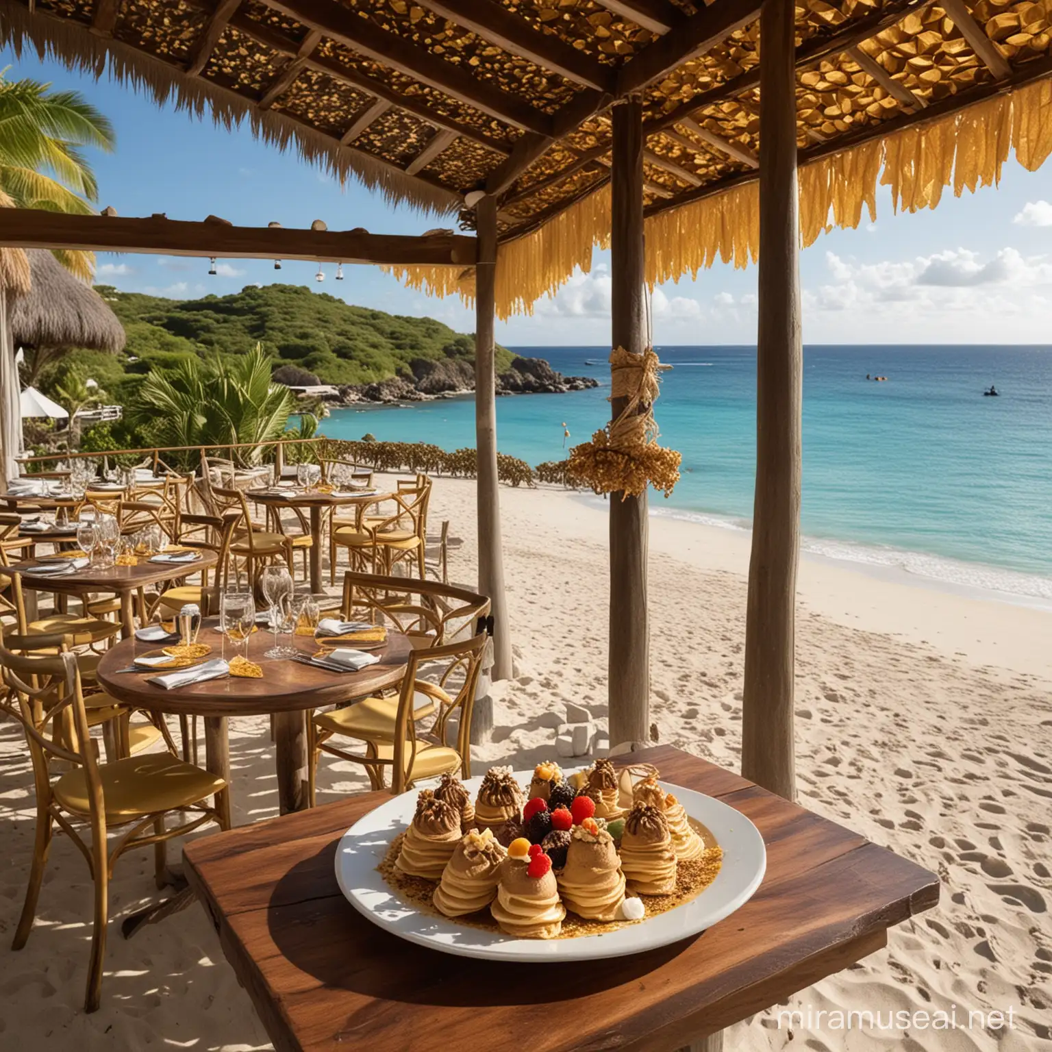 Créer un restaurant en bord de plage sur l'île de Saint Barthélemy.
C'est un restaurant intimiste.
Ce restaurant propose uniquement des crêpes de luxe (à la truffe, au caviar et au Nutella à la feuille d'or).
