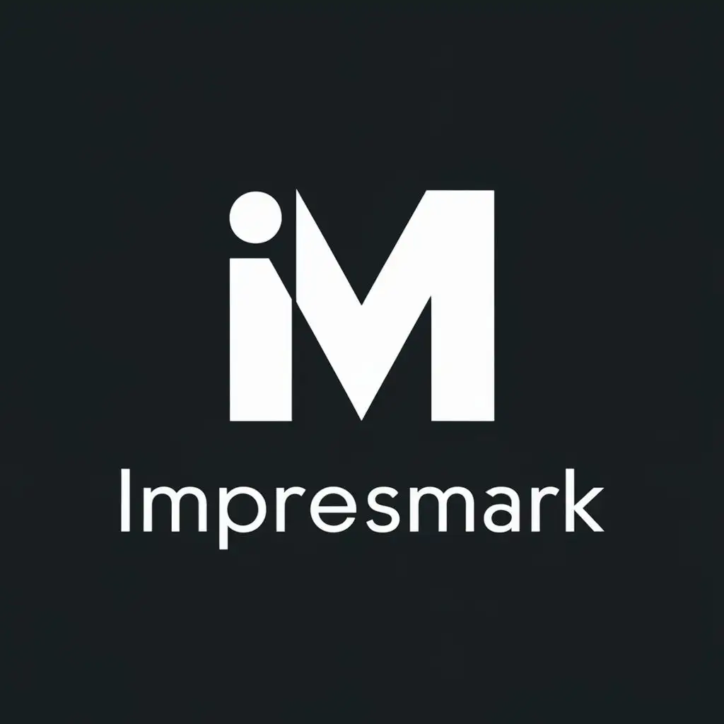 logo, IM, with the text "IMPRESSMARK", typography