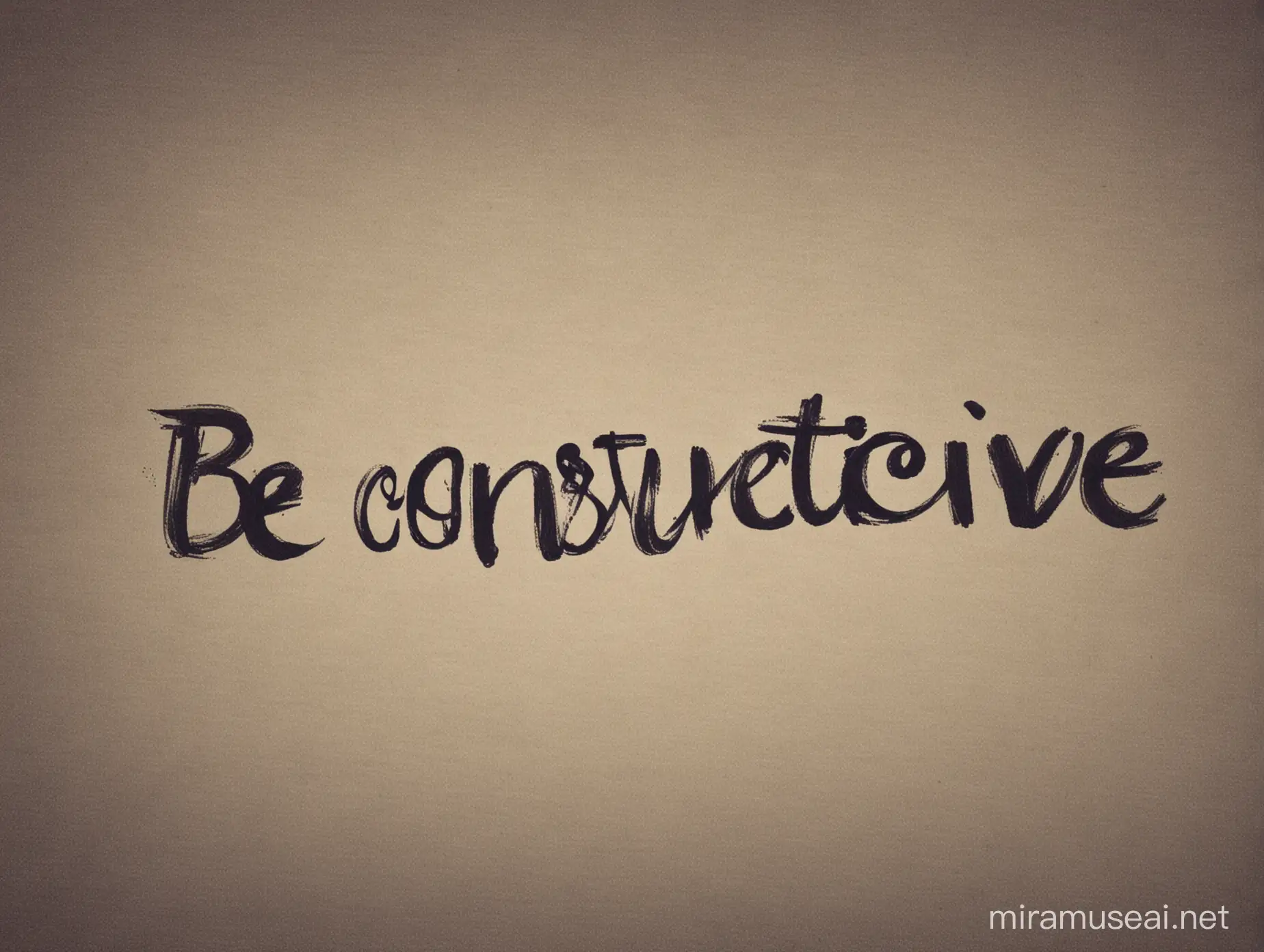 BE CONSRUCTIVE