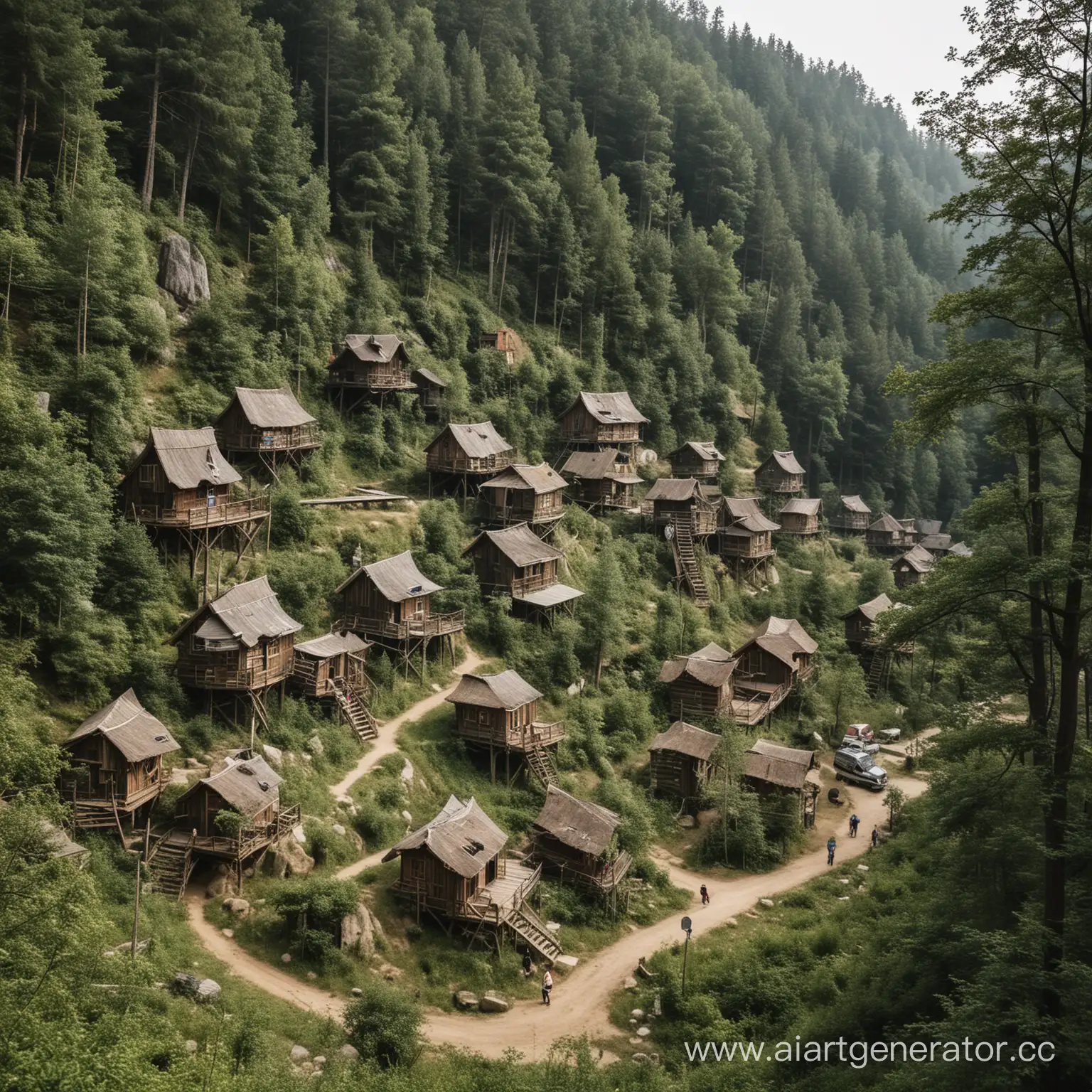 Diverse-Themed-Houses-in-Forest-Childrens-Camp