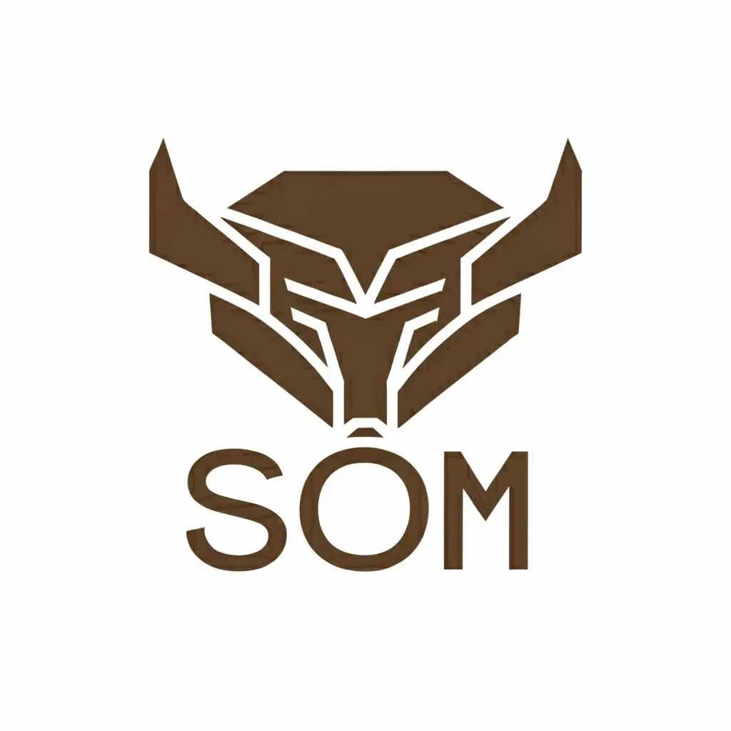 a logo design,with the text "SOM", main symbol:taurus,complex,be used in Automotive industry,clear background