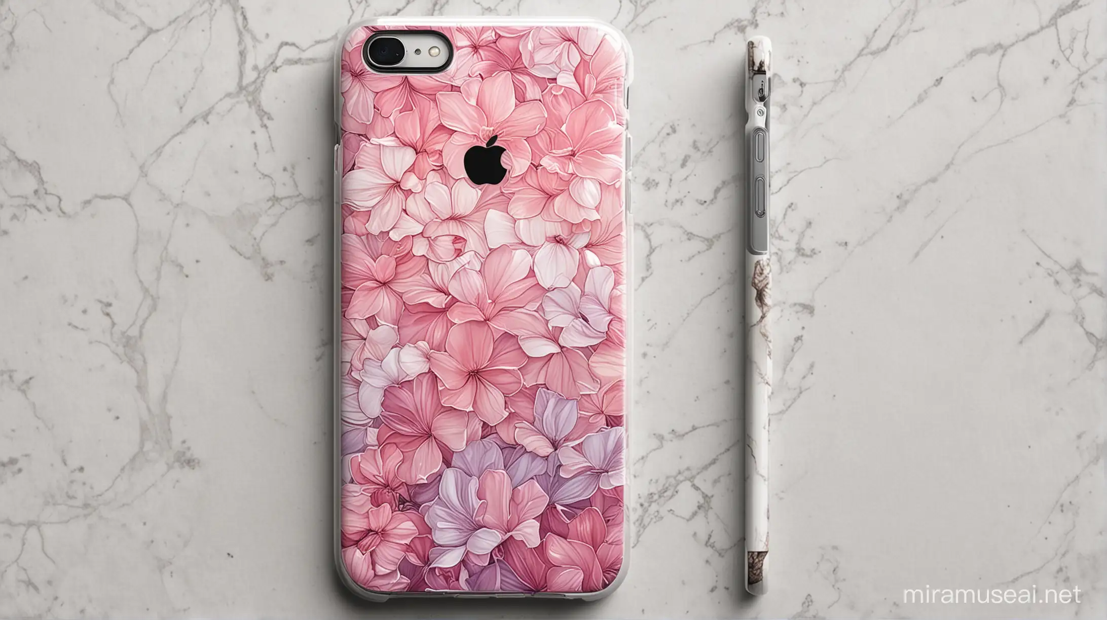 Stylish Floral Patterned Phone Case with Glitter Accents