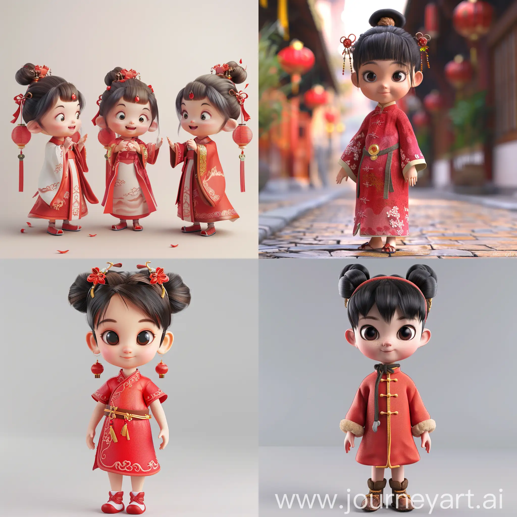 3D, one little chinese girls
