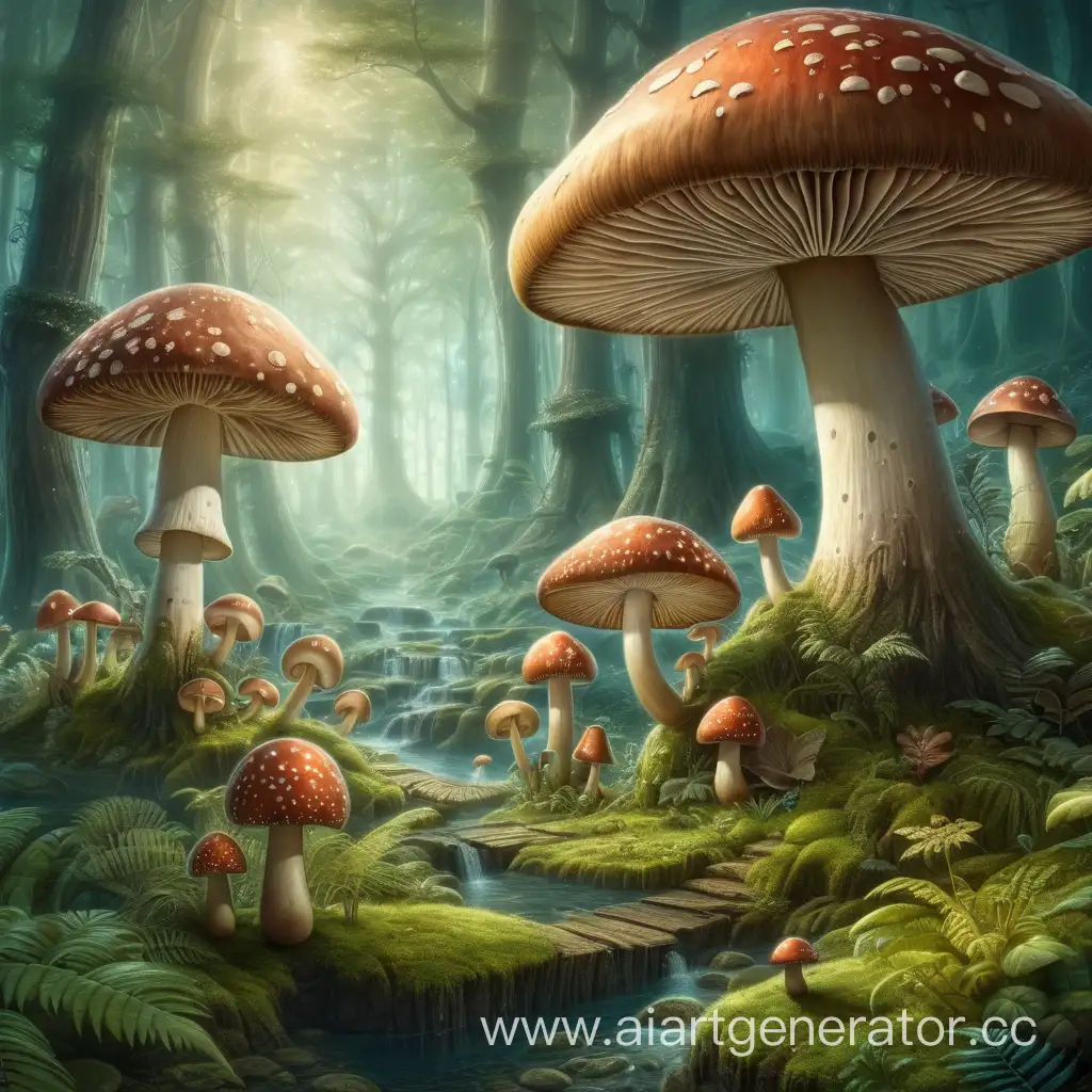 Enchanting-Mushroom-Kingdom-Amidst-Lush-Forests