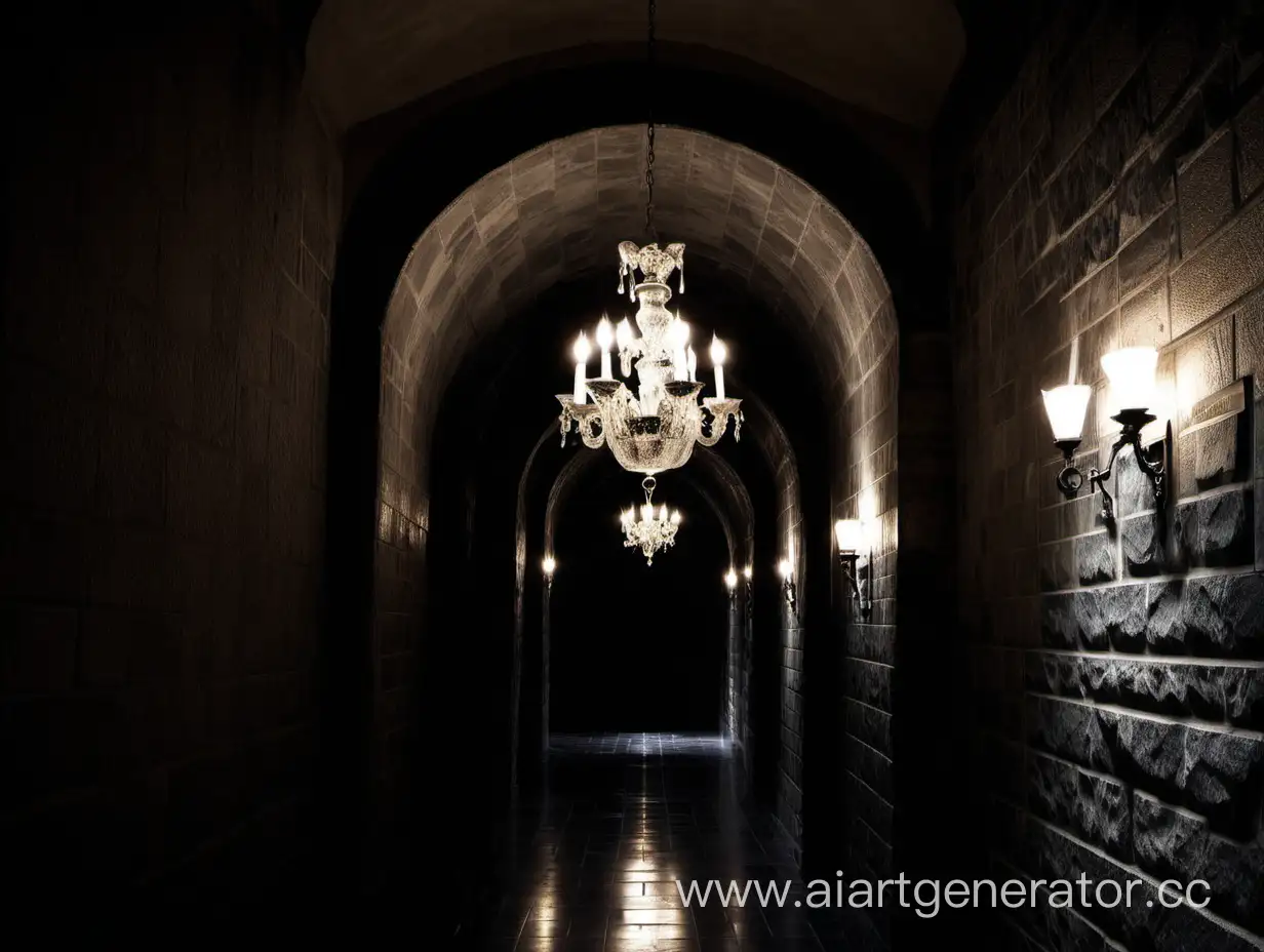 Elegant-Stone-Corridor-with-Hanging-Chandelier