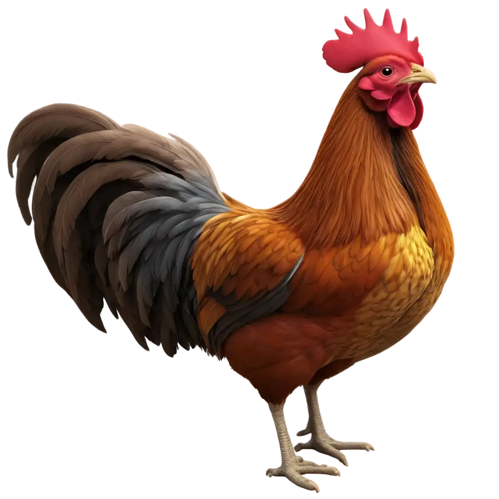 3d colorful chicken hen