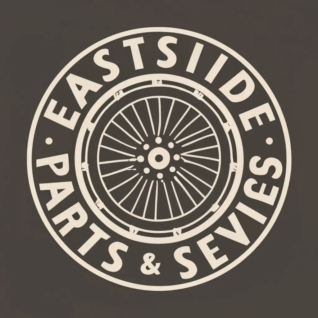 logo, motorcycle wheel, with the text "EastSide E-bike parts and services", typography, be used in Automotive industry
