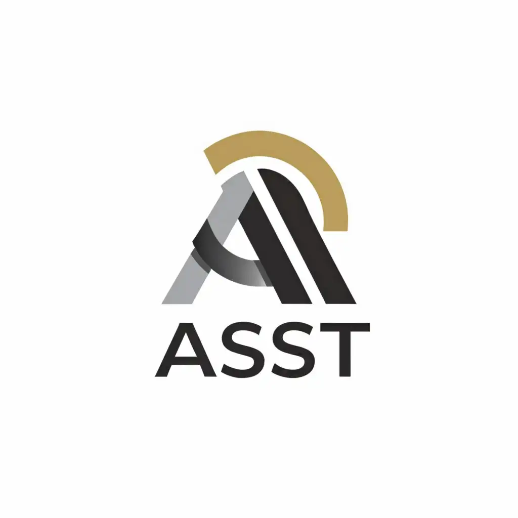 a logo design,with the text "ASST", main symbol:Reinforcement Steel,Moderate,clear background
