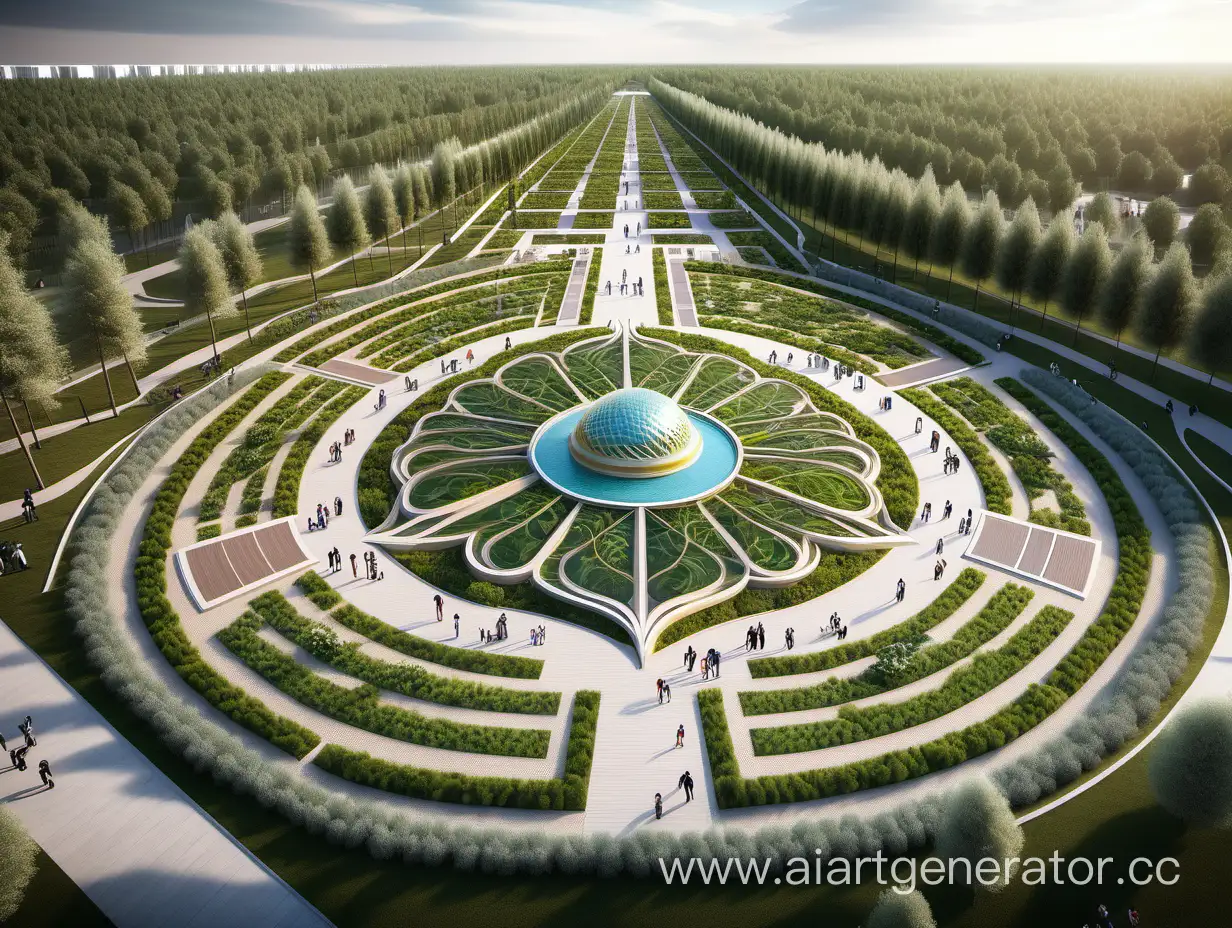 An effective landscape design of Astana Botanic Garden