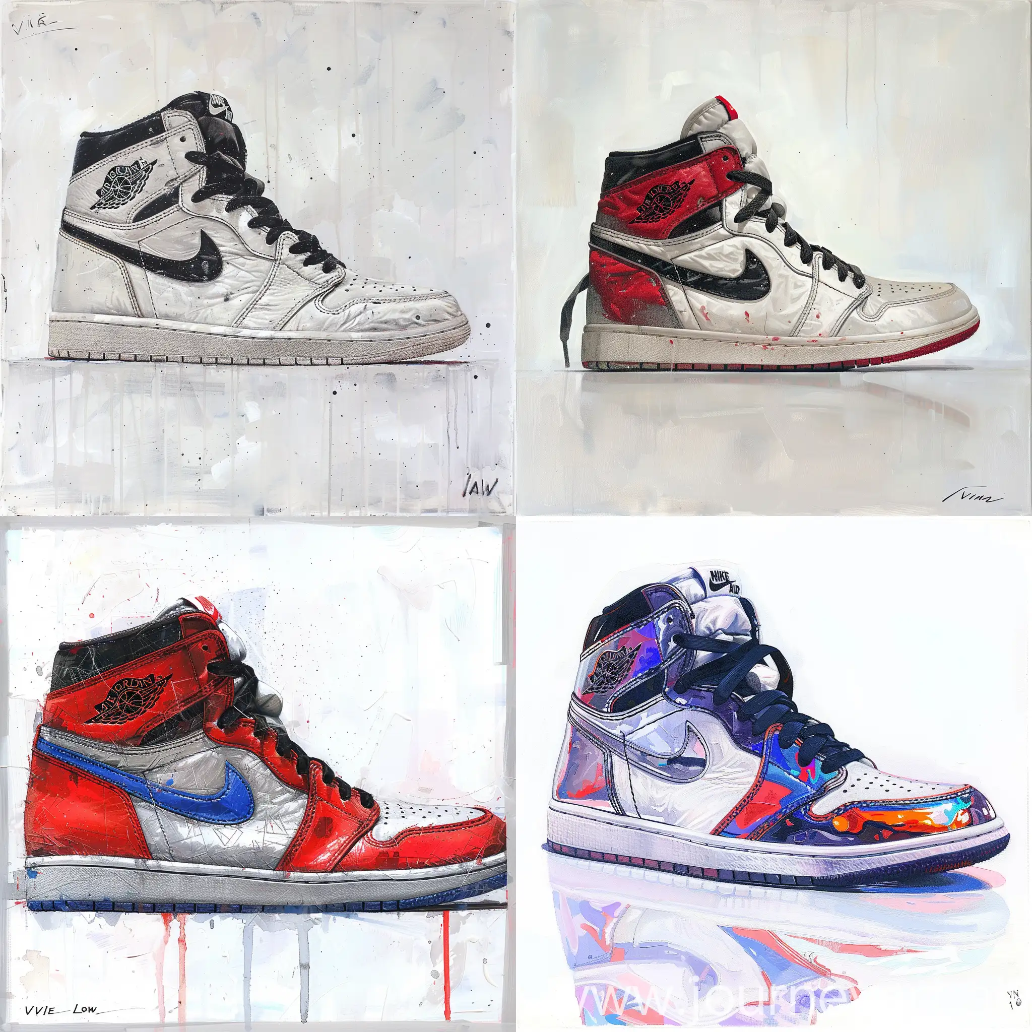 Painting by Vince Low about a Nike air Jordan 1, white background