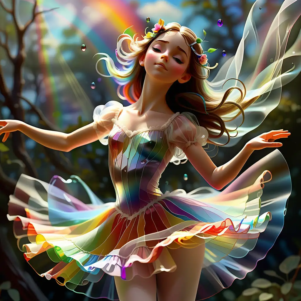 Briar Wisp Ballerina Rainbow Wrapped Beauty in Digital Art