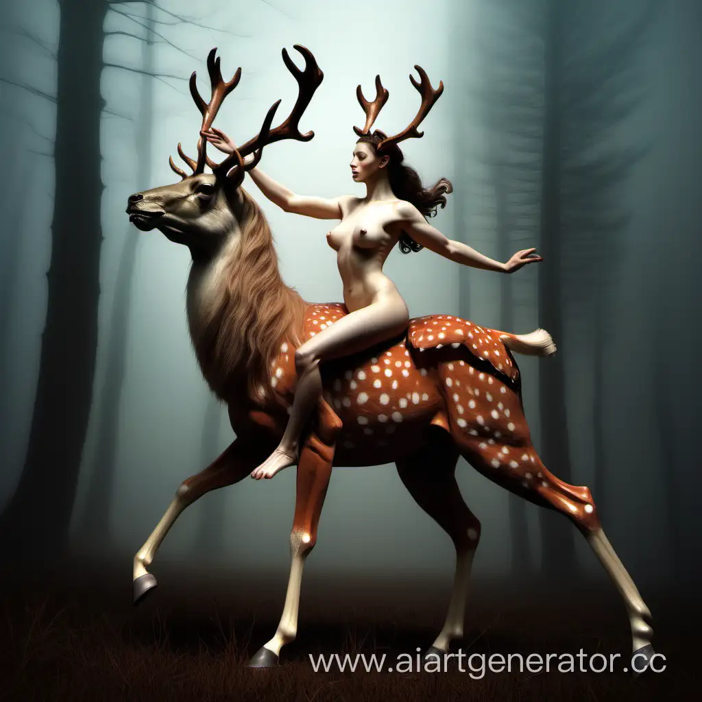 Majestic-Centaur-with-Elegant-Deer-Antlers-in-Enchanted-Forest