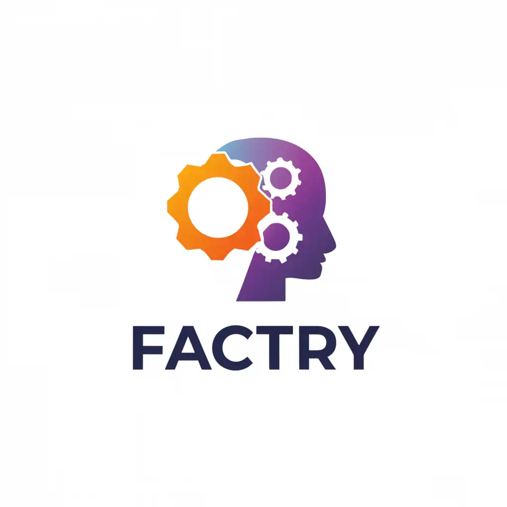 a logo design,with the text "Factory", main symbol:mind,complex,be used in Education industry,clear background