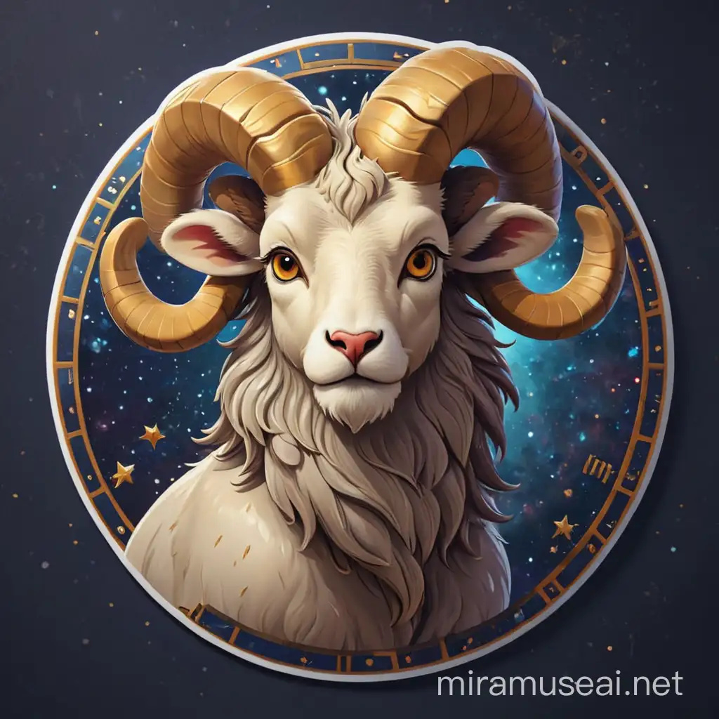 create a sticker vector of a zodiac symbol for aries