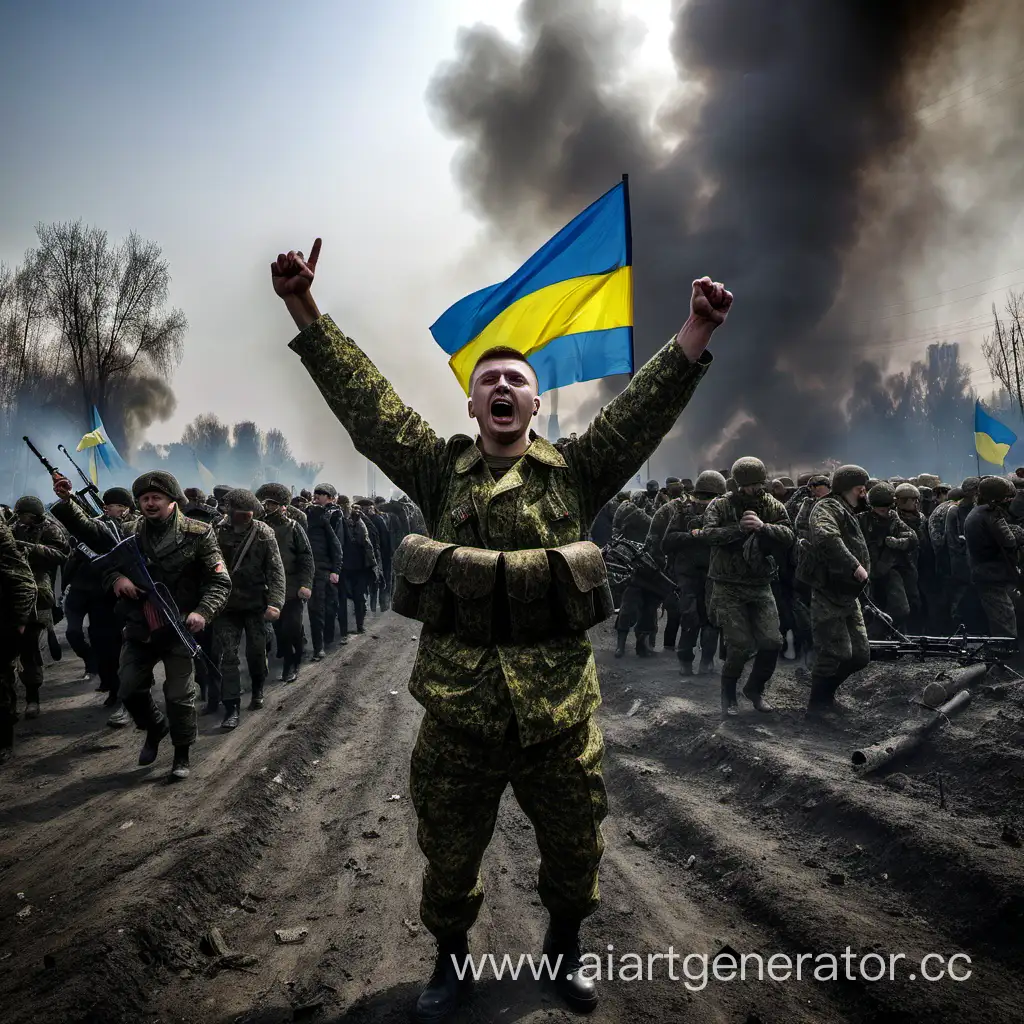 Celebratory-Scene-Ukrainian-Flag-Waving-in-Triumph-after-Victory-in-War