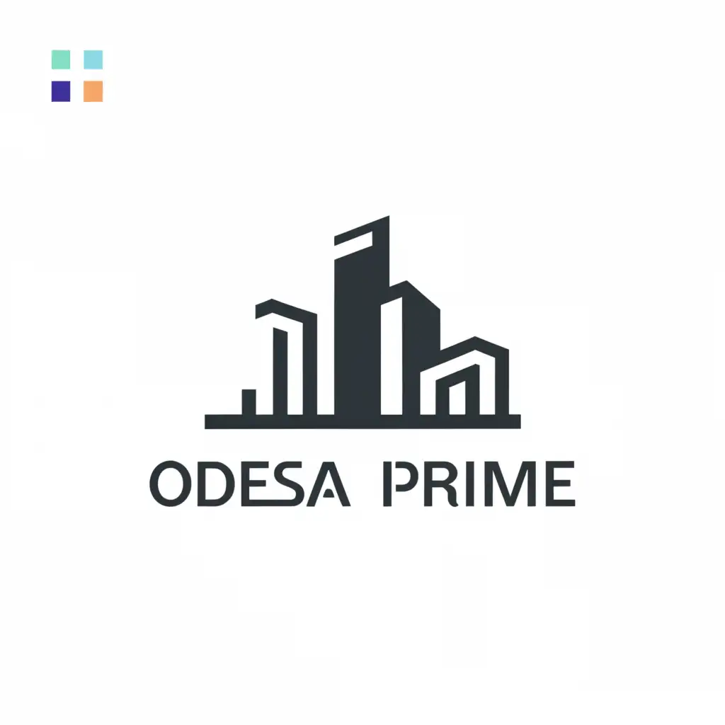 a logo design,with the text "Odesa Prime", main symbol:skyscraper, town, buildings, agency,Minimalistic,be used in Real Estate industry,clear background