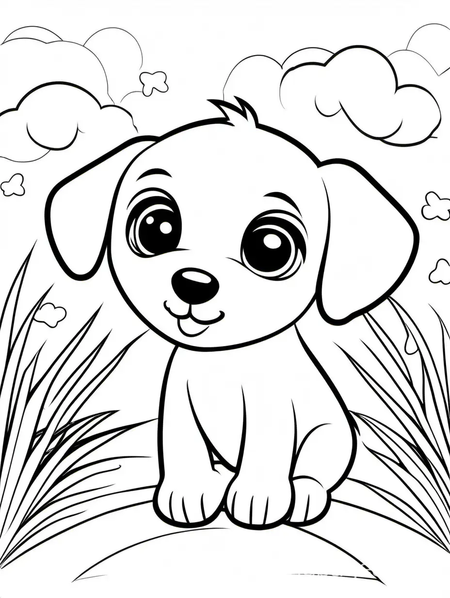 Cute-Puppy-Coloring-Page-Simple-Line-Art-for-Kids