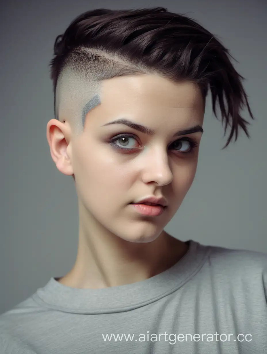 Fashionable-Brunette-Girl-with-Undercut-Hairstyle-in-Neutral-Attire