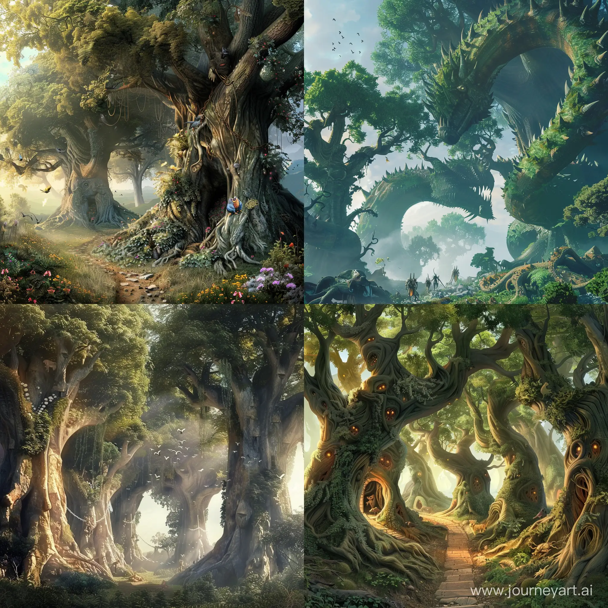 Enchanting-Fantasy-Forest-with-Colossal-Trees-and-Mystical-Creatures