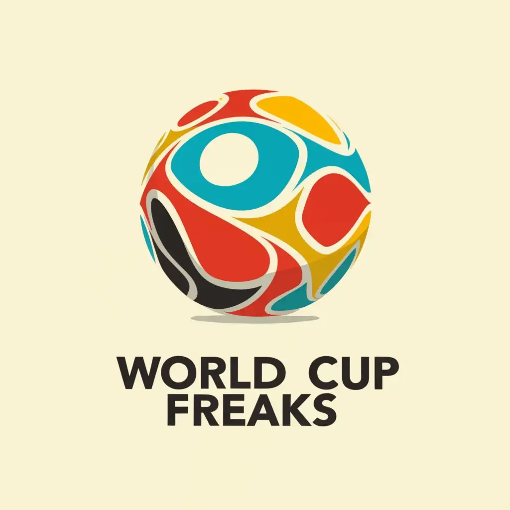 a logo design,with the text "world cup freaks", main symbol:football,Moderate,clear background