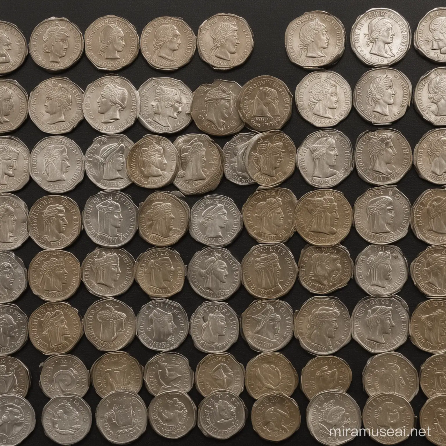 Assortment of Rare Coins Collection Display
