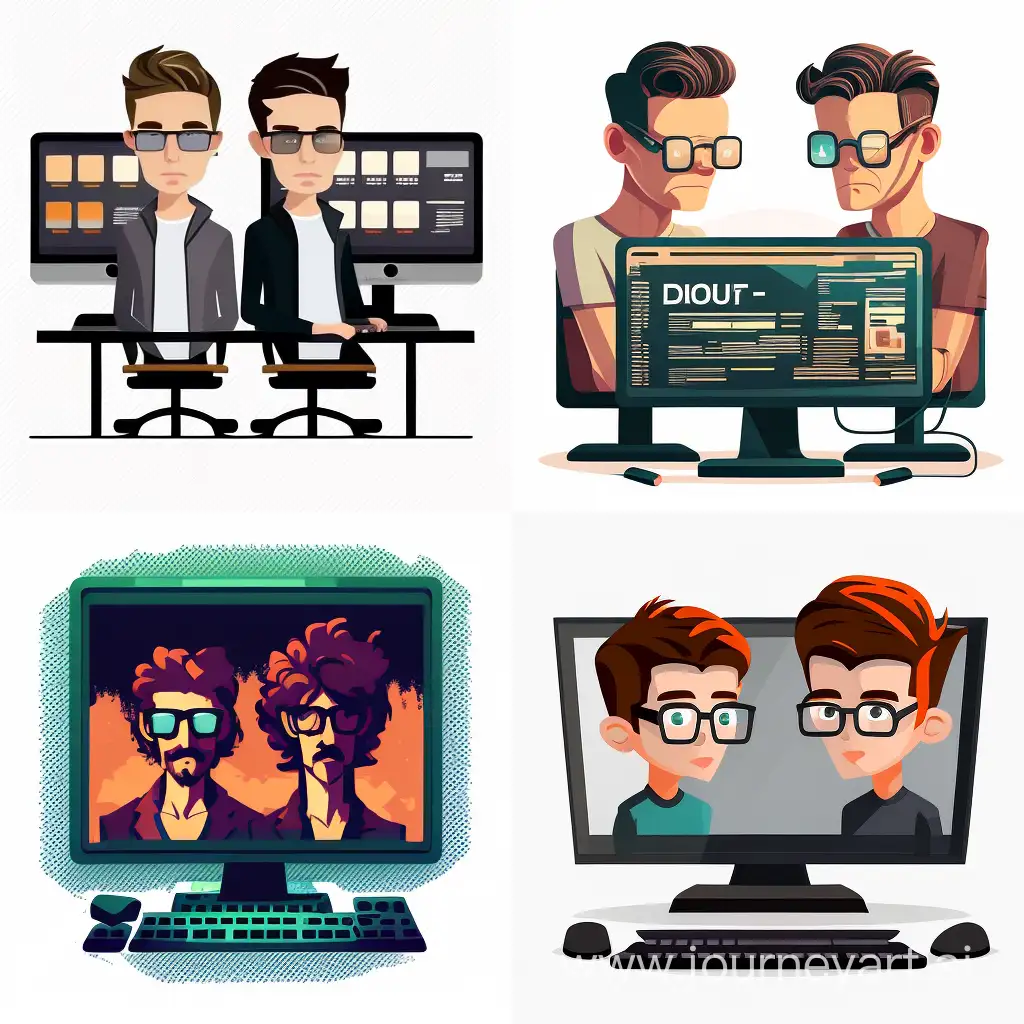 Silhouette-of-Two-Male-Programmers-Collaborating-in-Front-of-Monitors